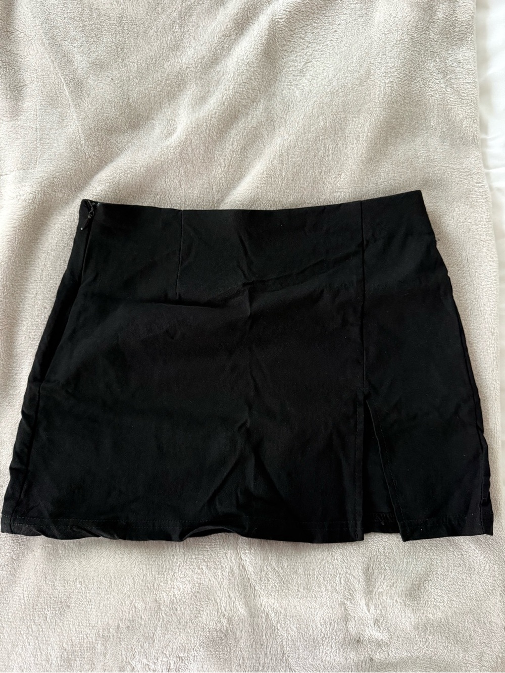 Muse Black Mini Skirt with Front Slit